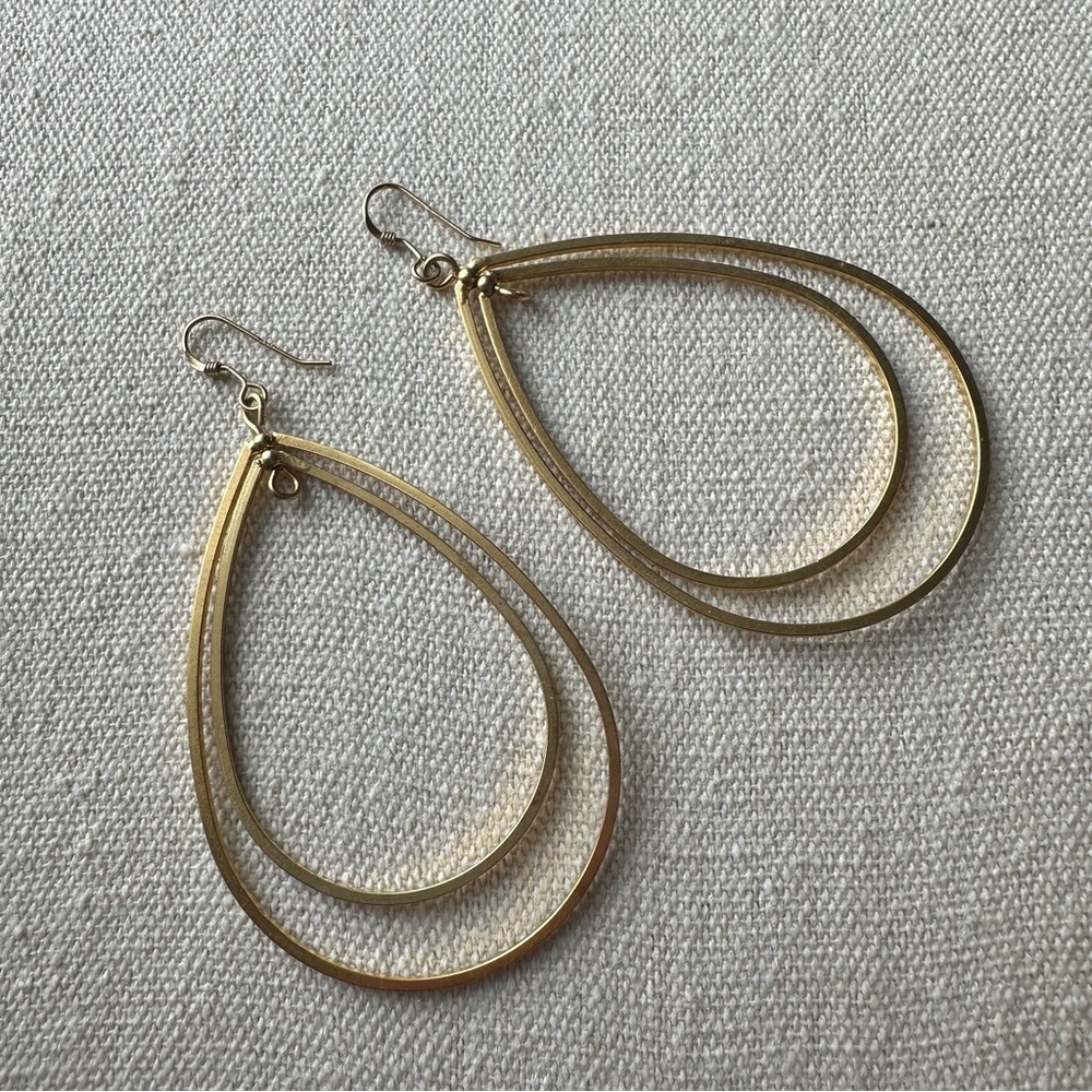 14k Gold Filled Large Dangle Earrings
